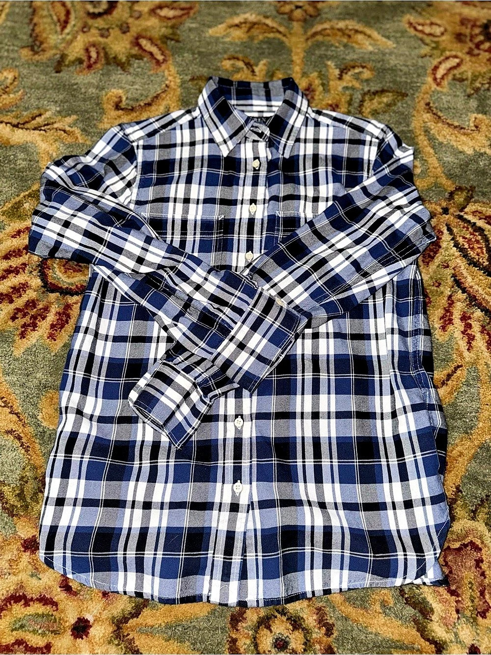Lauren Ralph Lauren Plaid Button Down in Blue & White